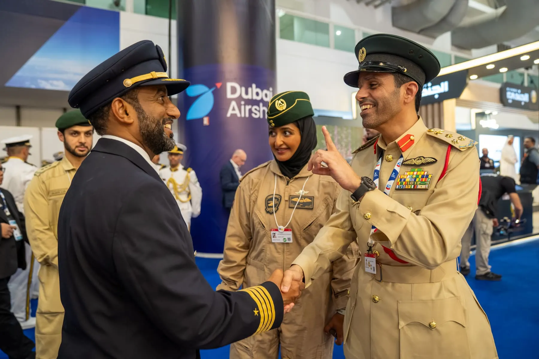 Sheikha Mozah with pilots — Sheikha Mozah — Dubai Airshow 2025 — Agency Verse