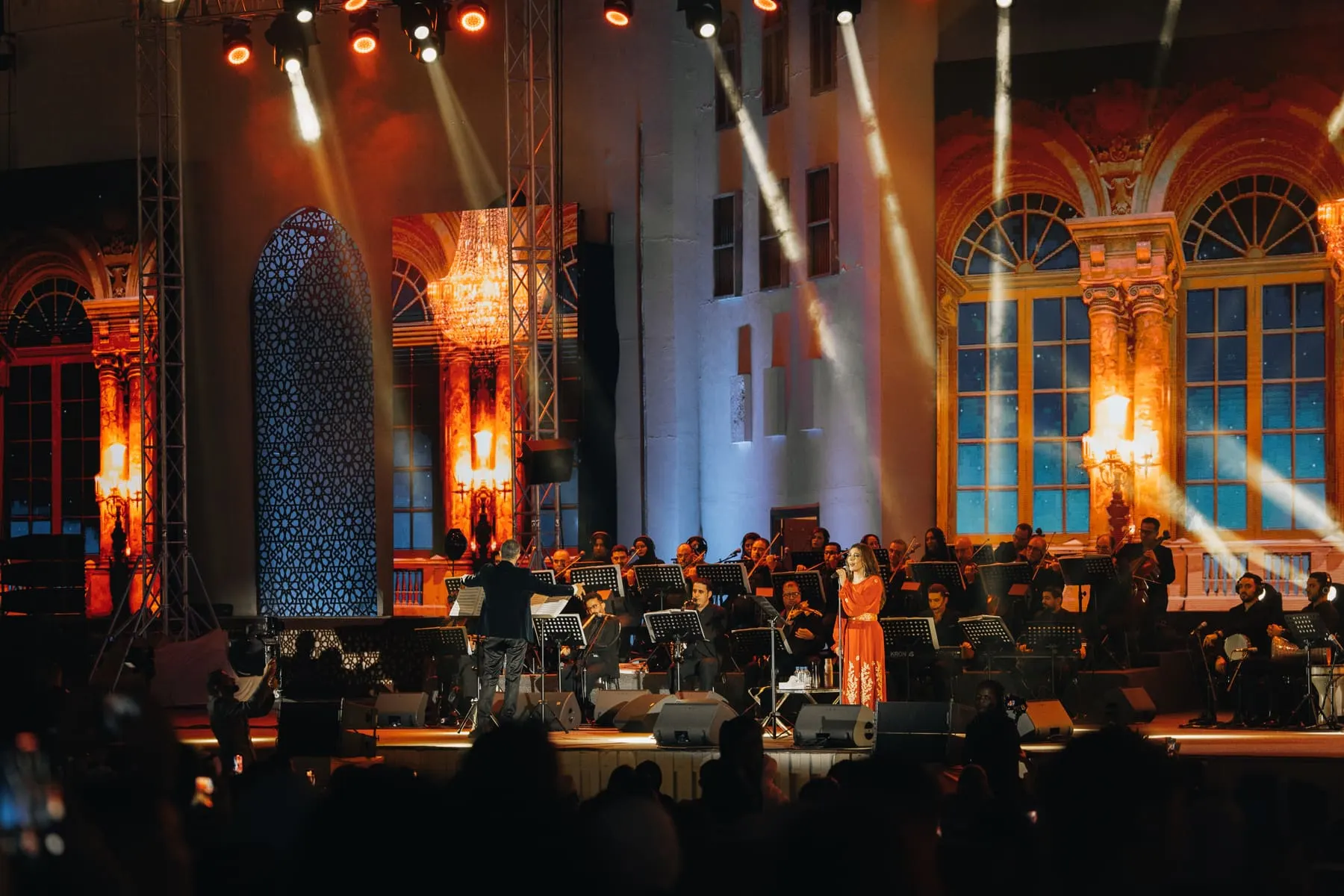 Wide view of the stage and orchestra — Assala — live at Sheikh Zayed Festival, Abu Dhabi — Agency Verse