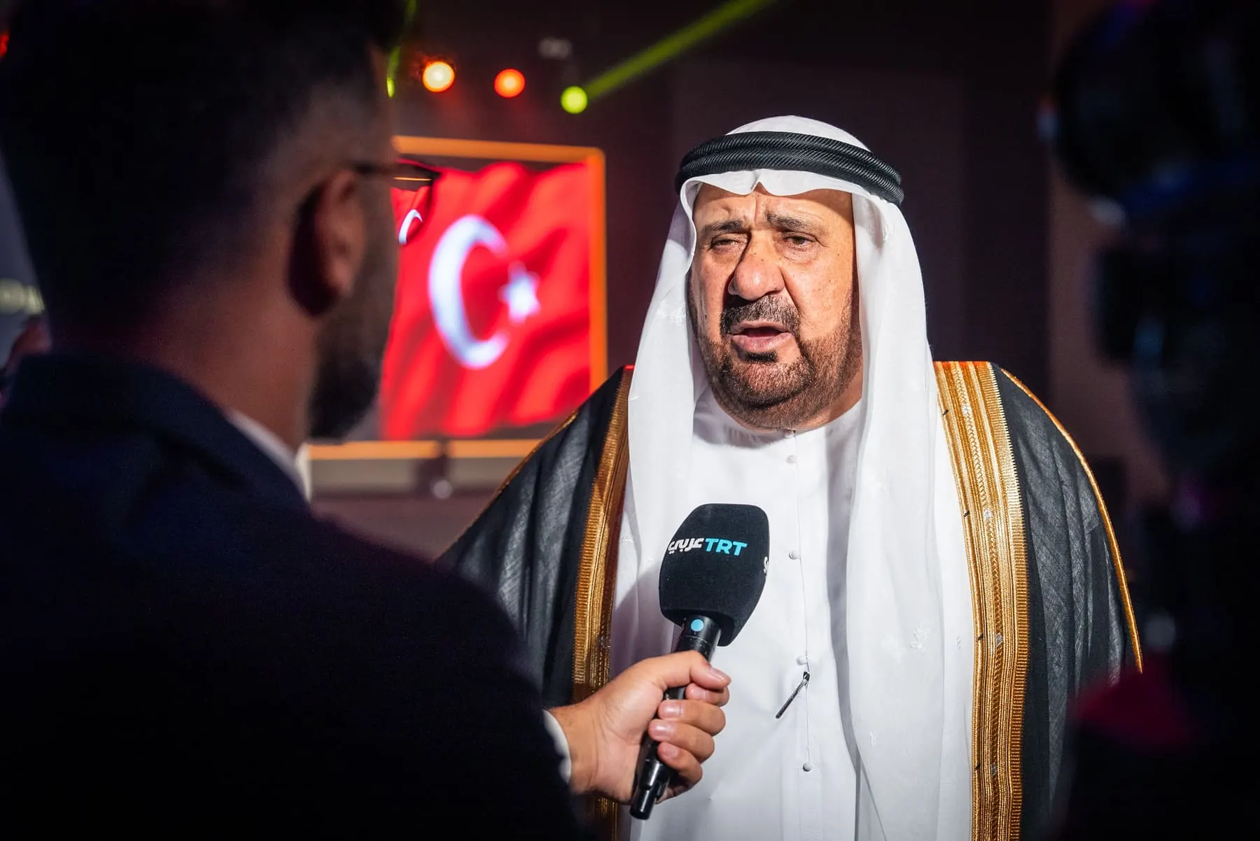 Guest interviewed with a microphone — Emirates Turkish Business Forum 2024, UAE — Agency Verse