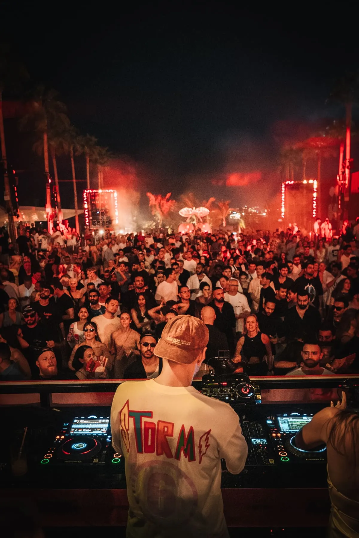 Packed dance floor under red light — FIVE — Blondish, FIVE LUXE JBR, Dubai — Agency Verse