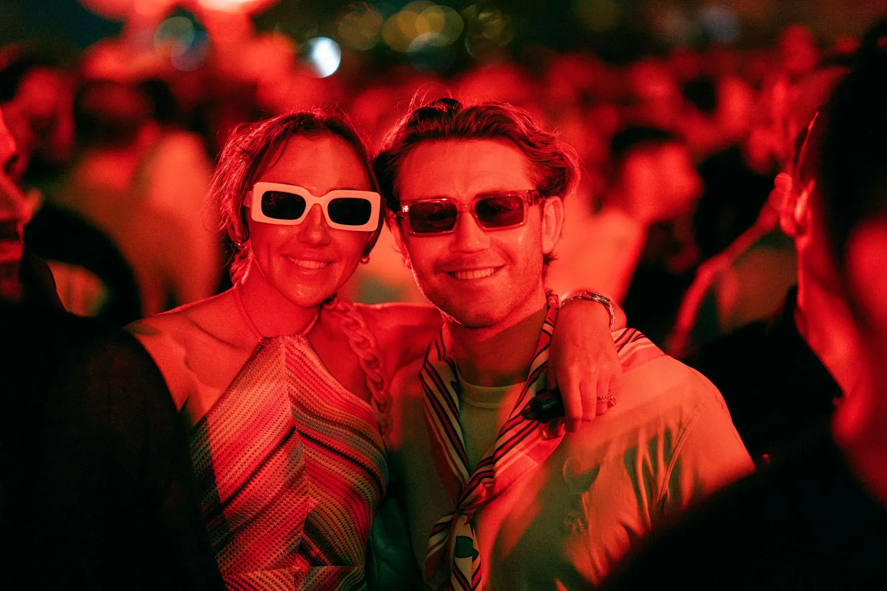 Guests dancing in red light — Carl Cox — Pacha Icons, FIVE LUXE, FIVE LUXE JBR, Dubai — Agency Verse