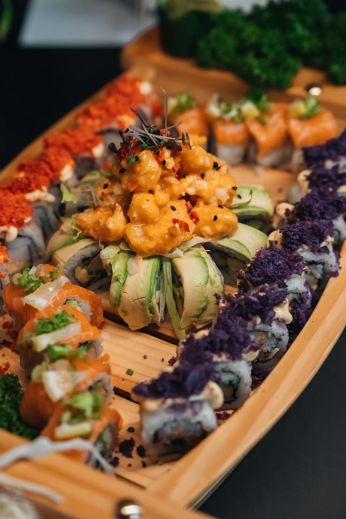 Sushi platter with colourful toppings — Mizu, Downtown Dubai — Agency Verse