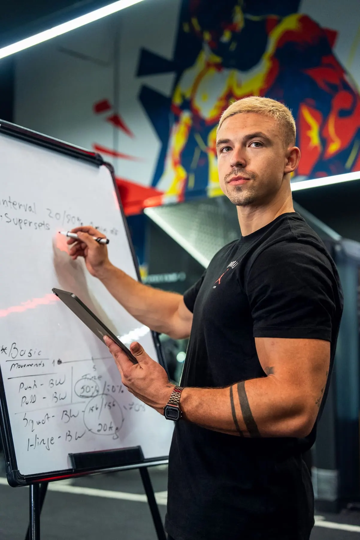 Planning a training session on a whiteboard — Tin Pavlić, Downtown Dubai — Agency Verse