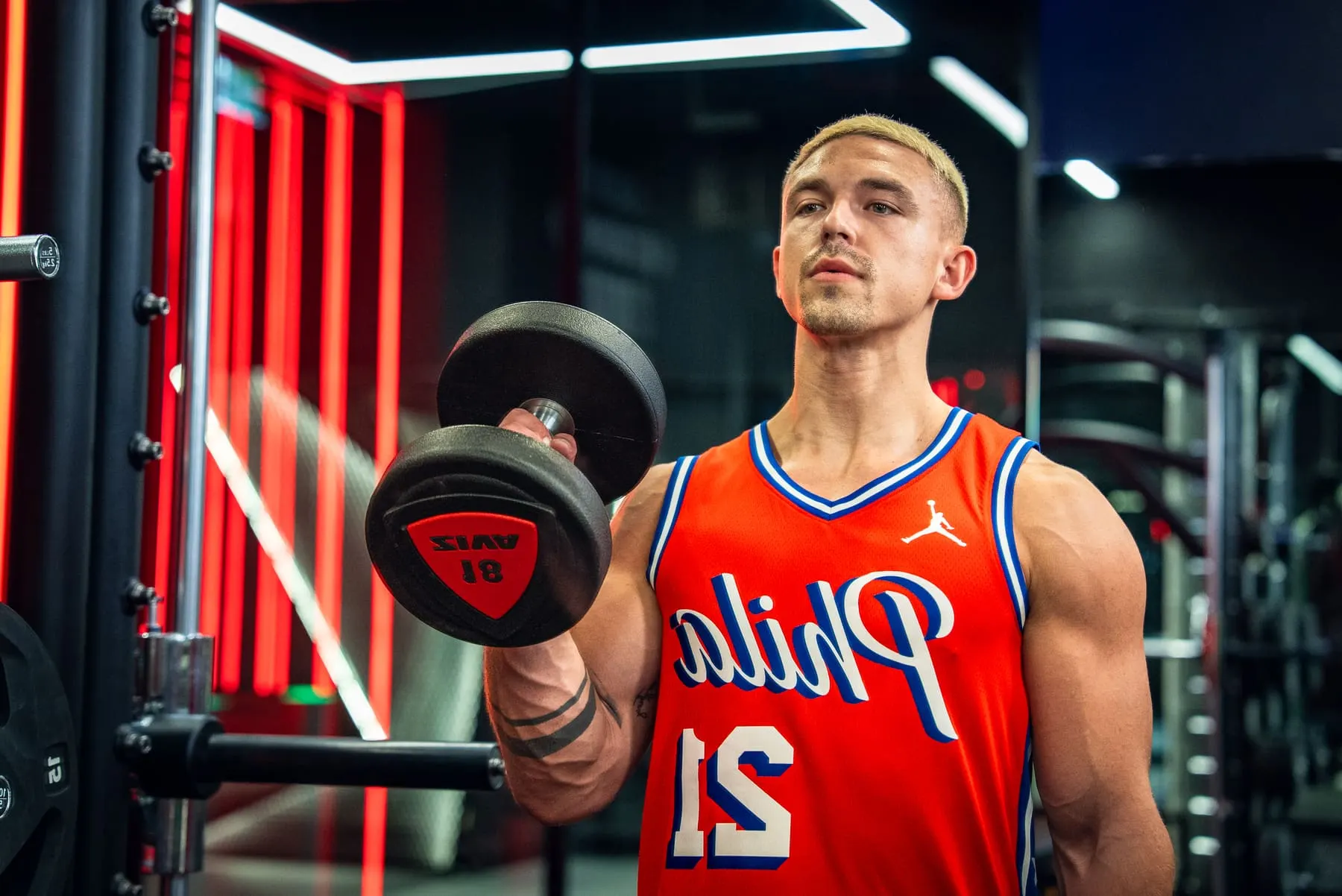 Portrait with dumbbells in the gym — Tin Pavlić, Downtown Dubai — Agency Verse